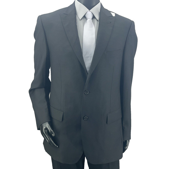 Jos A Bank Signature Collection Mens 43L Black Tailored Fit Blazer Suit Jacket - Picture 1 of 8